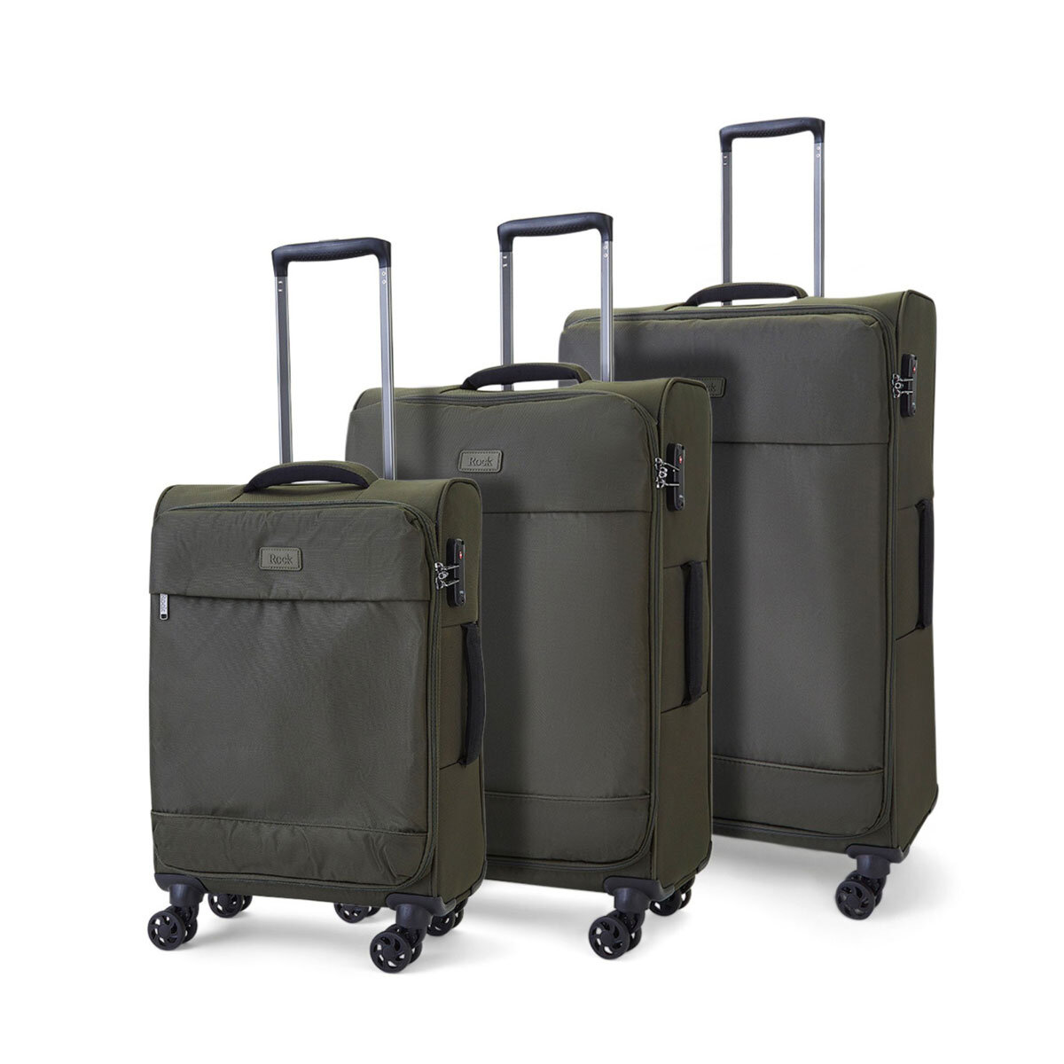 Rock Paris 3 Piece Softside Luggage Set in 4 Colours Co