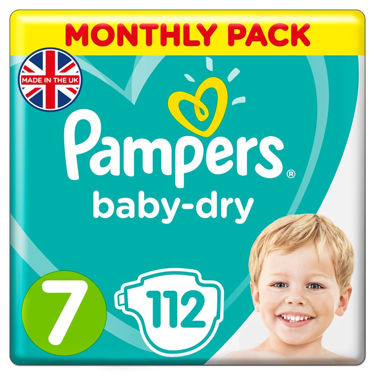 Pampers Baby-Dry Size 7, 112 Monthly Pack