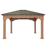 Yardistry 14ft x 12ft (4.3 x 3.7m) Wooden Gazebo with Aluminium Roof