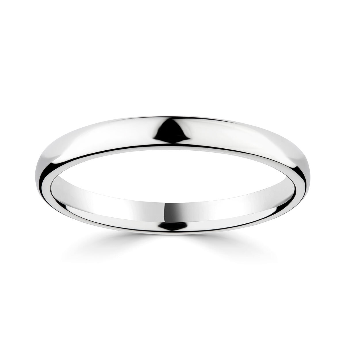 2.5mm Basic Light Court Wedding band. 18ct White Gold
