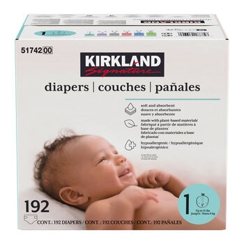 Kirkland Signature Diapers, Size 1, 192 Pack