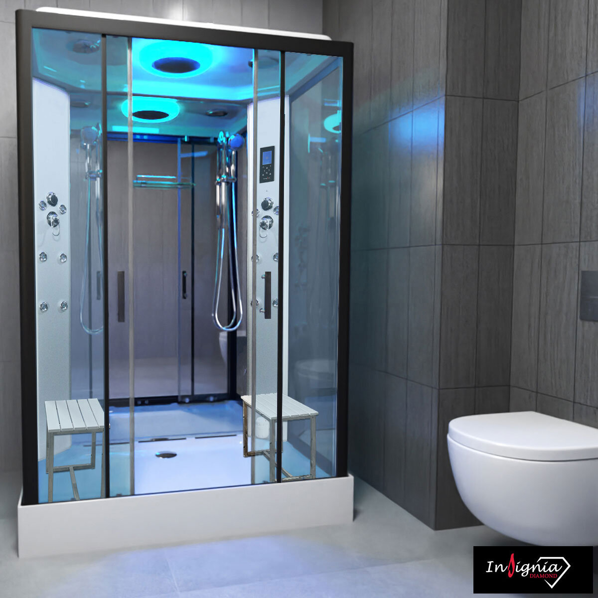 Insignia Diamond 1400 x 900 Steam Shower in 2 Colours