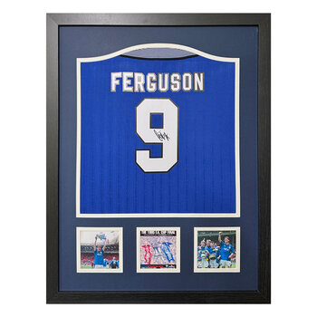 Duncan Ferguson Signed Framed 1995 Everton Football Shirt