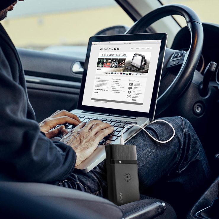 Type S Lithium Jump Starter & Portable Power Bank with Builtin