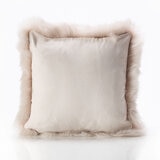 Bowron Long Wool Sheepskin Single Sided Cushion, 35 x 35cm in Stone