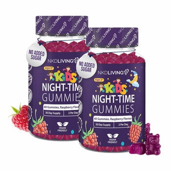 NKD Living Kids Night-Time Gummies, Raspberry 2 x 60 Count NKD Living Kids Night-Time Gummies, Raspberry 2 x 60 Count