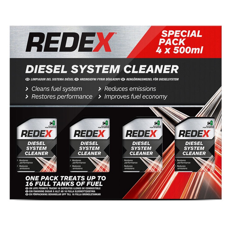 Redex Fuel System Cleaner for Petrol and Diesel Cars, 500ml, 4 Pack