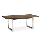 Bentley Designs Tivoli Dark Oak Dining Table + 6 Black Leather Cantilever Dining Chairs