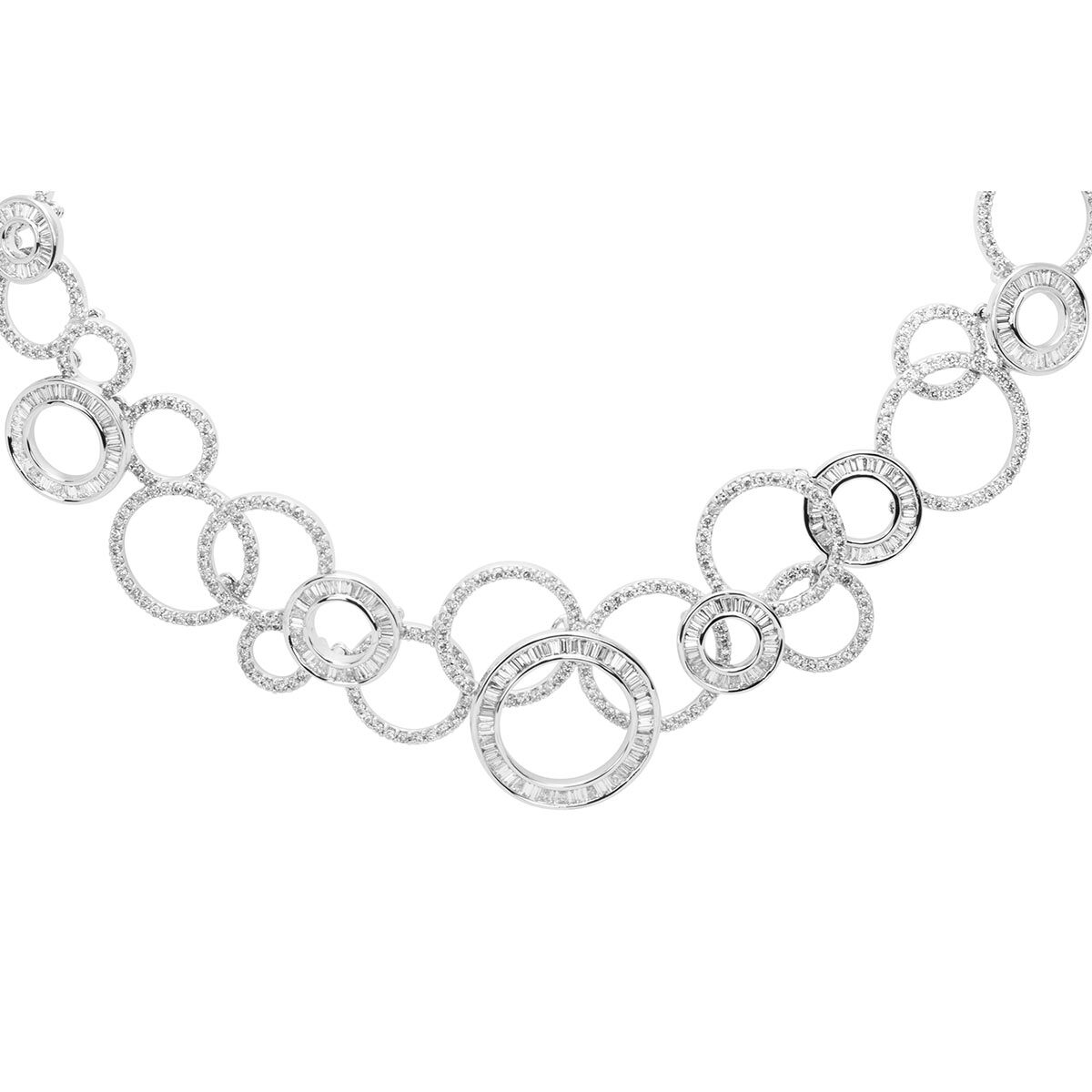 13.63ctw Round Brilliant & Baguette Diamond Necklace, 18ct White Gold