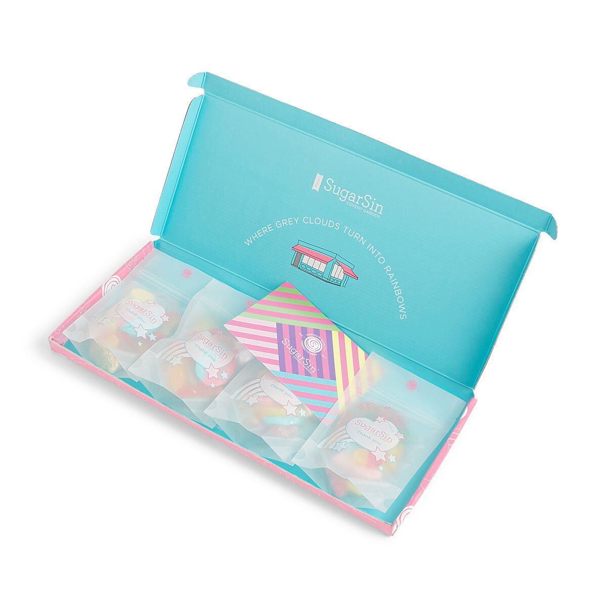 SugarSin 'Thank You' Pick 'n' Mix Pouches Letterbox Gift in Pink