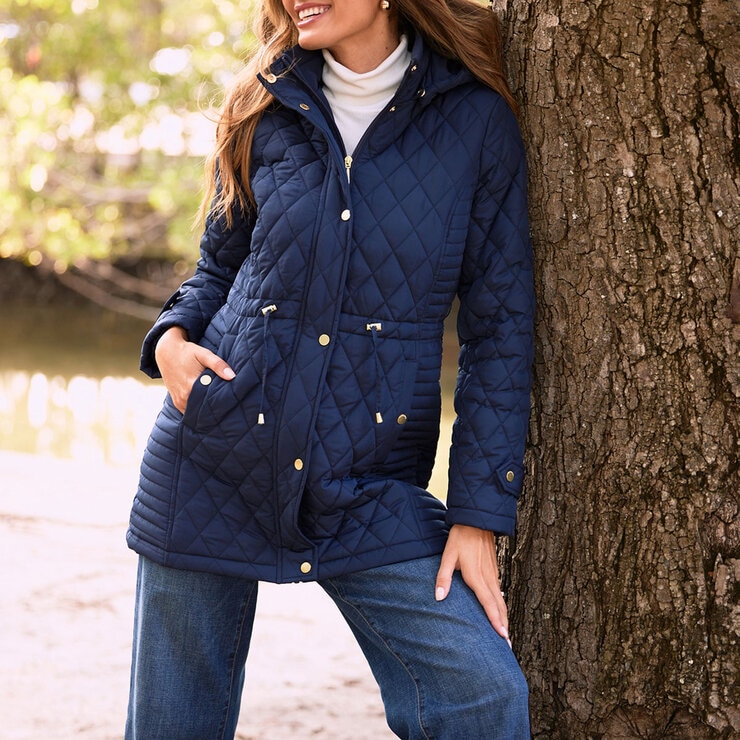 Weatherproof Women's Quilted Jacket in Navy