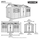 Lifetime 15ft x 8ft (4.6 x 2.4m) Dual Entry Storage Shed - Model 60079