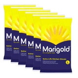 Marigold Extra Life Kitchen Gloves, 6 Pack - Large