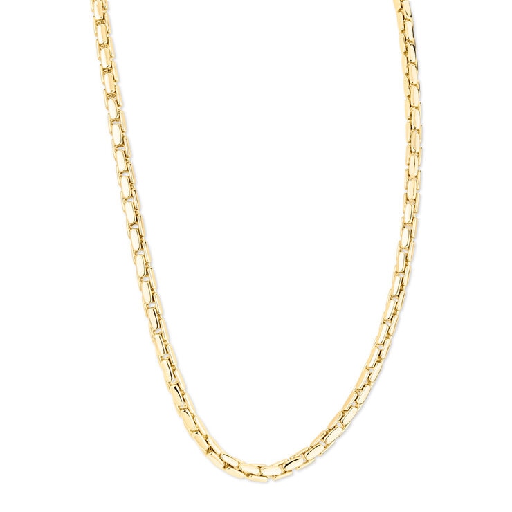 14ct Yellow Gold Rectangle Interlocking Necklace