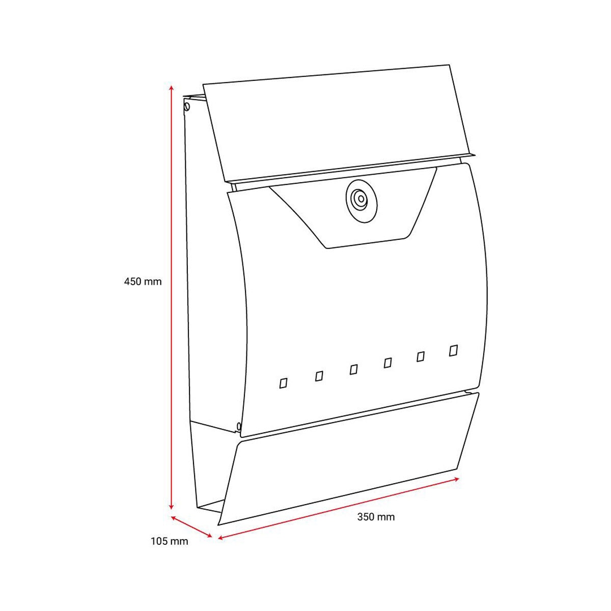 Phoenix Estilo Front Loading Letter Box MB0122KA in Graphite Grey with Key Lock