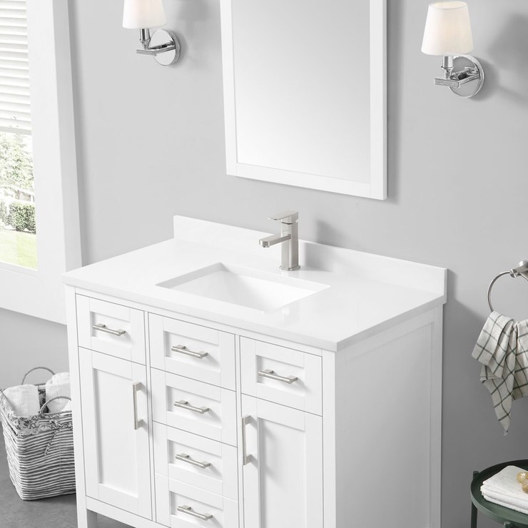 OVE Lakeview 106 cm Single Vanity in White Costco UK