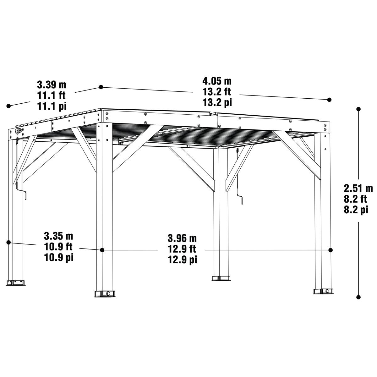 12 x 13 Wood Room with Louvered Roof