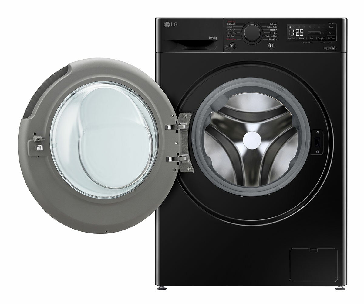 LG Series 4, FWY606NCLN1 10/6kg Washer Dryer, E Rated in Black LG Series 4, FWY606NCLN1 10/6kg Washer Dryer, E Rated in Black
