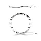 2.0mm Basic Court Wedding band. Platinum