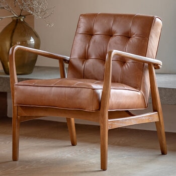 Gallery Humber Vintage Brown Leather Armchair