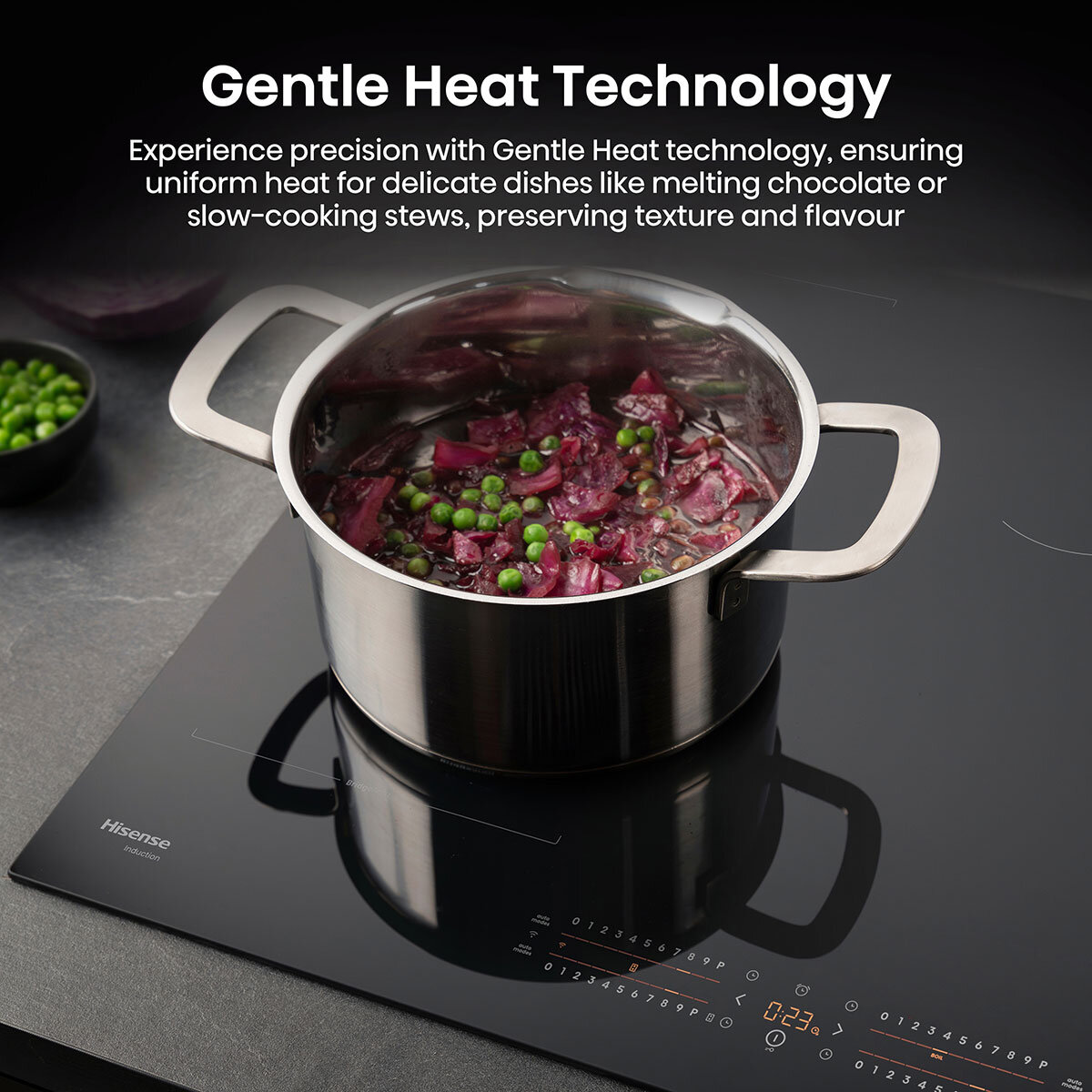 Hisense Hi6 HI8432BSCWF 80cm Induction Hob with Bridge Zone, in Black