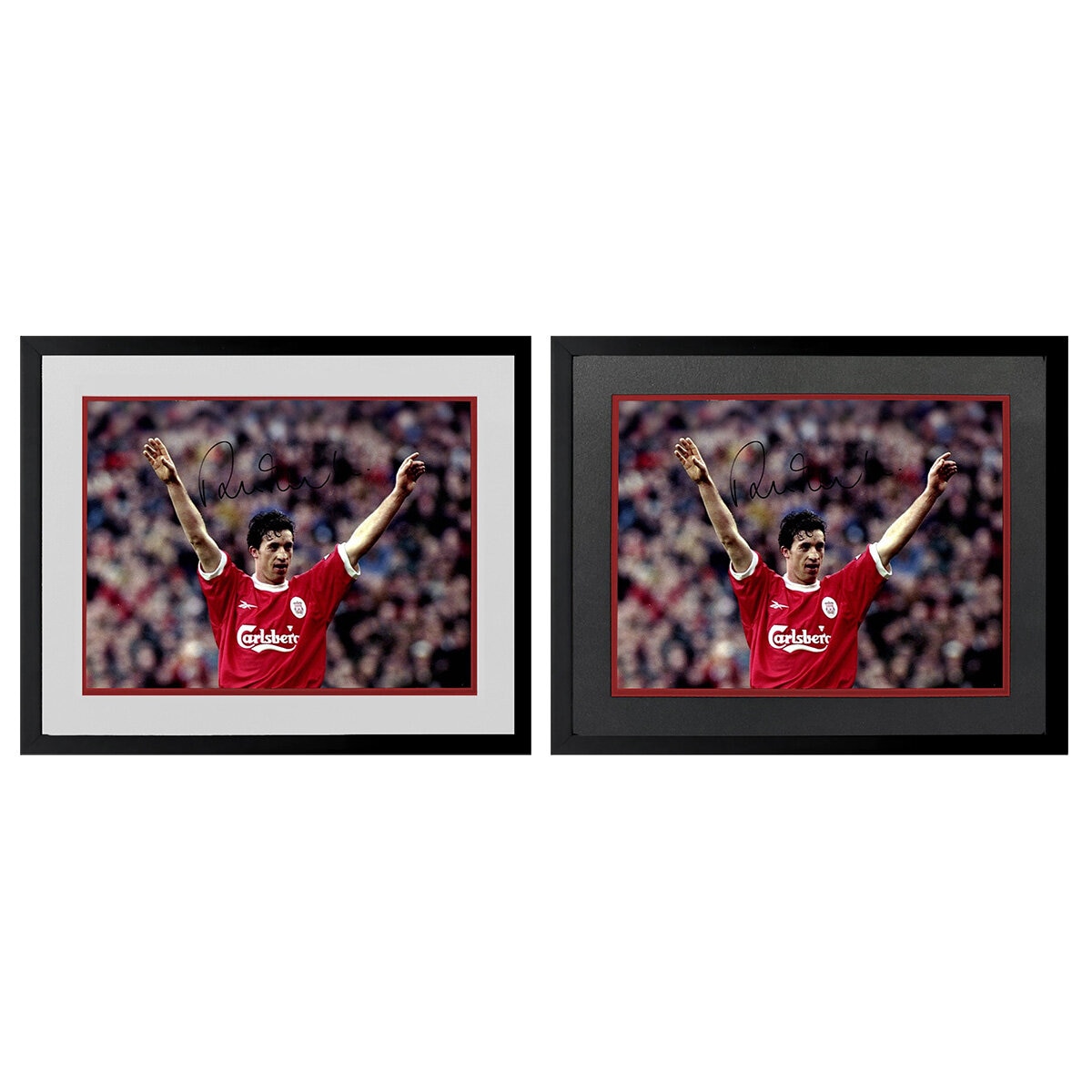 Robbie Fowler Signed Liverpool 16x12 Image Deluxe Mount Frame in 2 Options: White or Black Robbie Fowler Signed Liverpool 16x12 Image Deluxe Mount Frame in 2 Options: White or Black