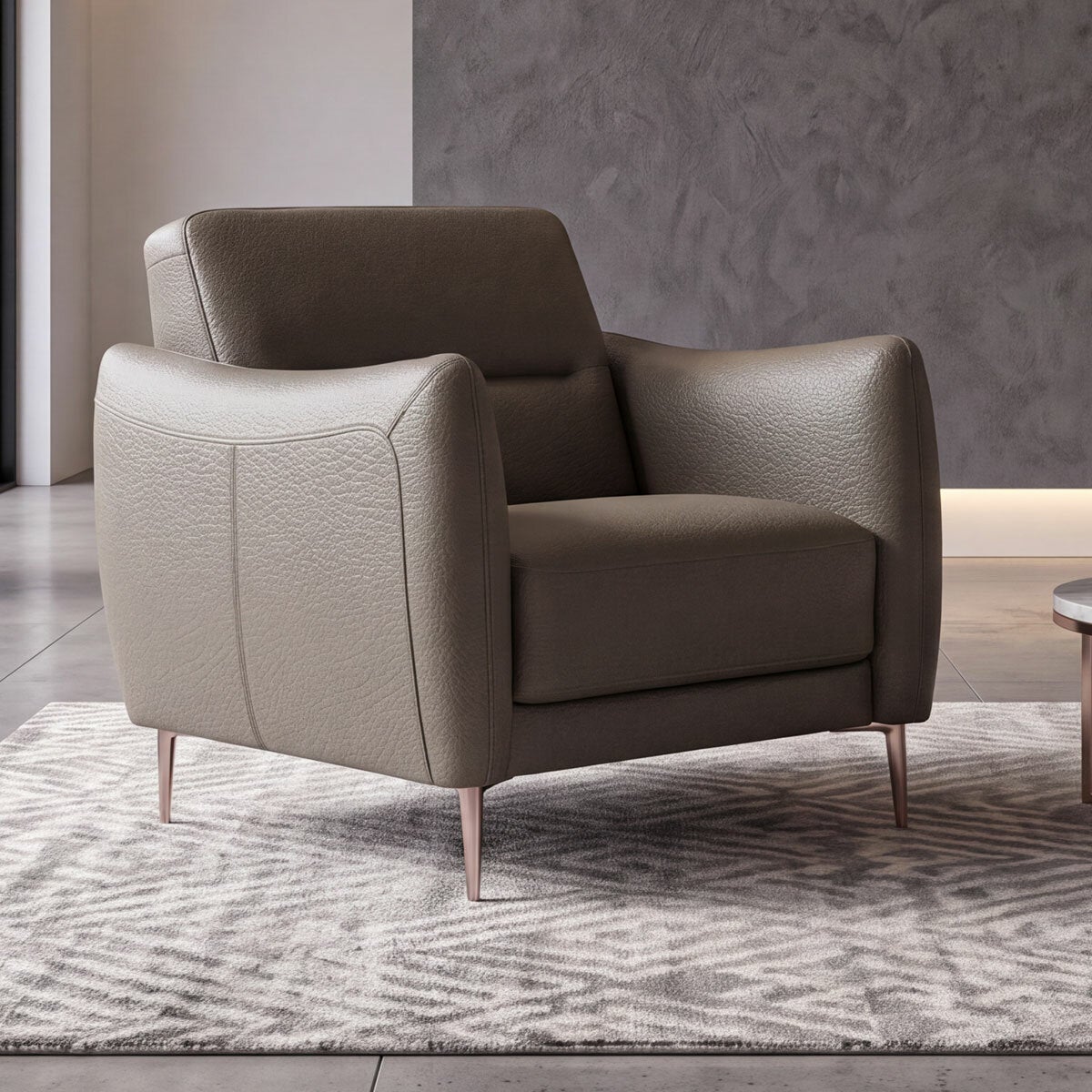 Nicoletti Jupiter Taupe Leather Armchair Nicoletti Jupiter Taupe Leather Armchair