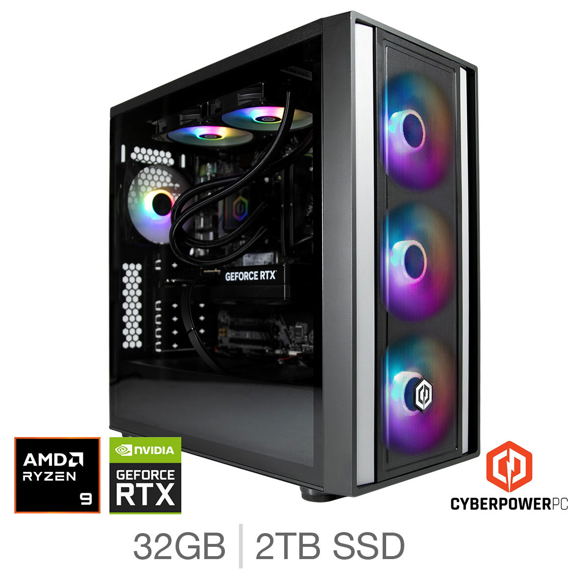 CyberPower, AMD Ryzen 9, 32GB RAM, 2TB SSD, NVIDIA GeForce RTX 5090, Gaming Desktop PC