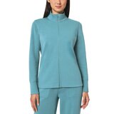 Mondetta Ladies Ribbed Zip Jacket in Blue