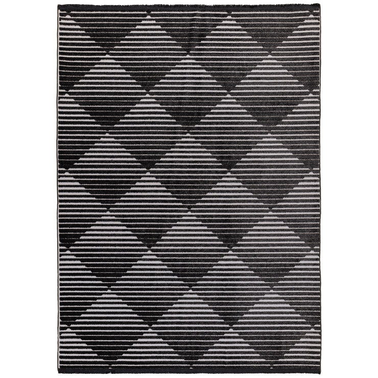 Concept Looms Jazz Black Indoor Outdoor Rug, in 2 Sizes