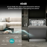 Hisense HS673A90XUK, 16 Place Settings Dishwasher, A Rated in Silver