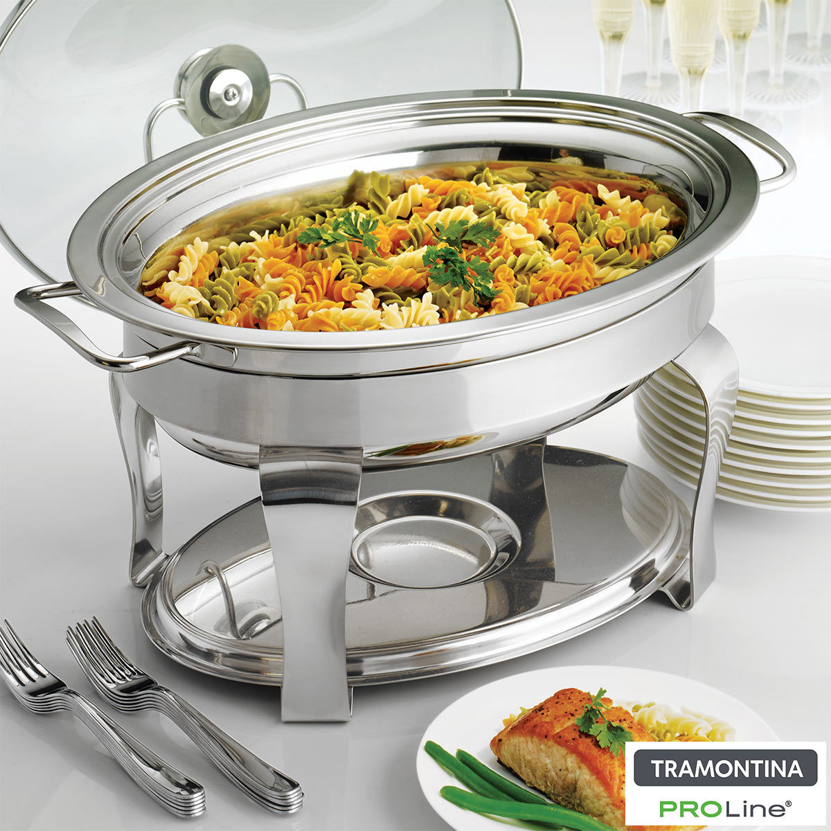 Tramontina Proline Oval Chafing Dish, 3.9L