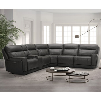 Gilman Creek Lauretta Leather Power Reclining Sectional Sofa with Power Headrests
