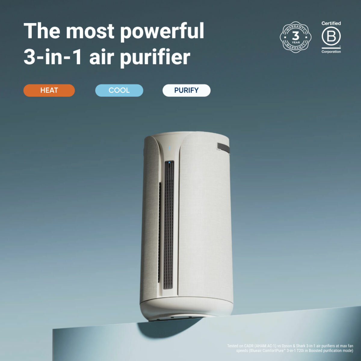 Lifestyle image of Blueair T20i ComfortPure™ 3-in-1 Air Purifier that heats, fans and purifies Lifestyle image of Blueair T20i ComfortPure™ 3-in-1 Air Purifier that heats, fans and purifies