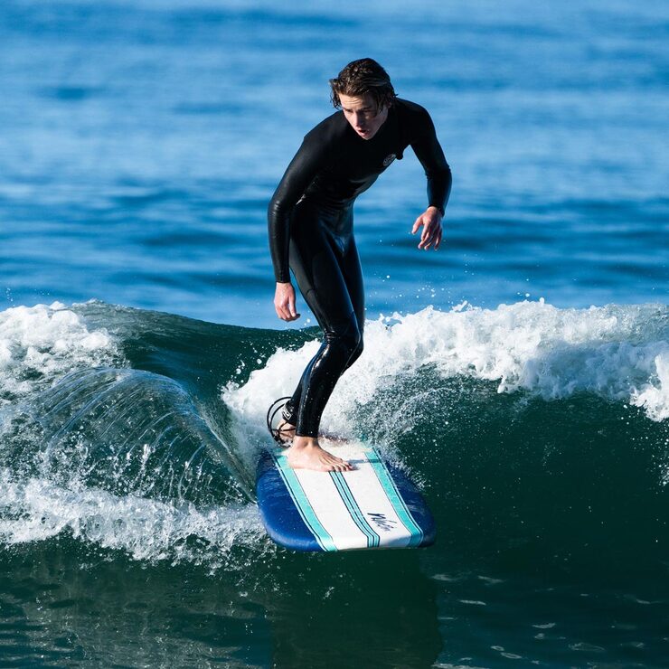 Wavestorm™ 8ft Classic Surfboard in White and Blue Costco UK