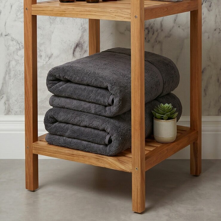 Panda Bamboo & Cotton Grey Bath Sheets, 2 Pack Panda Bamboo & Cotton Grey Bath Sheets, 2 Pack