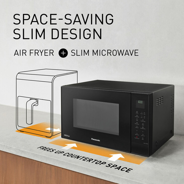 Lifestyle image of Panasonic Combination Microwave with space saving slim design