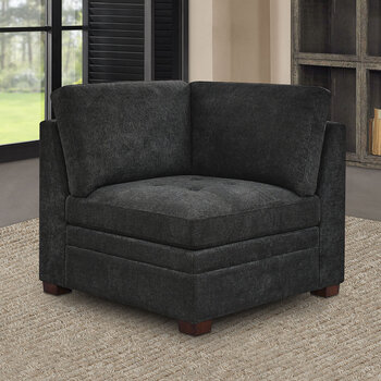 Thomasville Tisdale Dark Grey Fabric Corner Chair