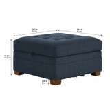 Tisdale Ottoman Piece Blue_Dimension