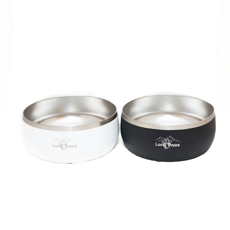 White and Black Dog Bowls White and Black Dog Bowls