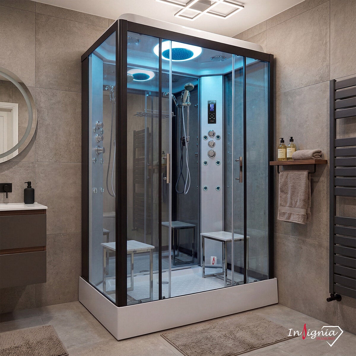 Insignia Diamond 1400 x 900 Steam Shower in 2 Colours Insignia Diamond 1400 x 900 Steam Shower in 2 Colours