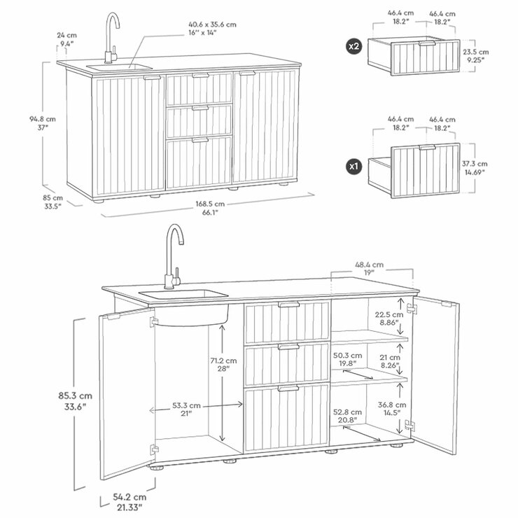 Keter Compact Outdoor Garden Kitchen