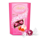 Lindt Lindor Milk Chocolate and Strawberries & Cream Chocolate Truffles, 4 x 200g
