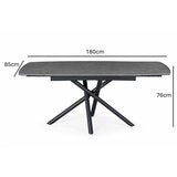Indus Valley Skylar Ceramic Extending Dining Table + 6 Grey Chairs, Seats 6-8