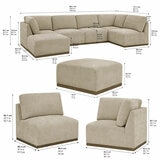 Henredon Murphy Taupe 6 Piece Modular Fabric Sofa