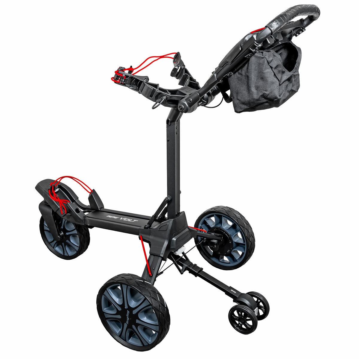 Studio image of the Bagboy Volt Electric Trolley from the back
