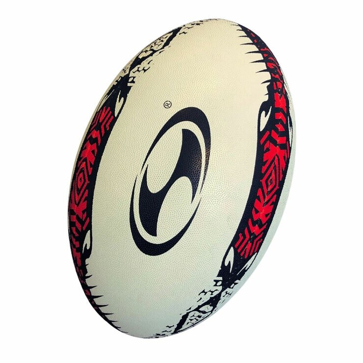 Studio image of the back of the samba rugby ball