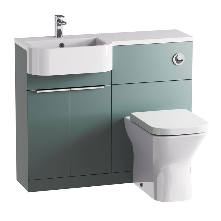 Tavistock Lindo 99.6 cm Floor Mounted Left Hand WC Unit in Green