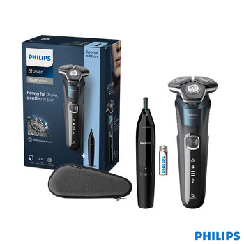 Philips Series 5 Electric Wet & Dry Shaver with Pop-up Trimmer, Nose Trimmer and Travel Case, S5889/11