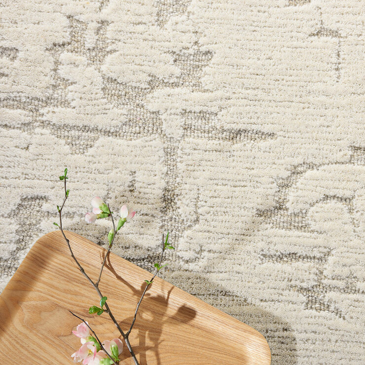 Calvin Klein Sculptural Ivory Rug in 2 Sizes